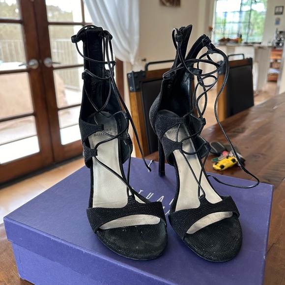 Stuart Weitzman Black Strappy Sandals - Picture 2 of 4